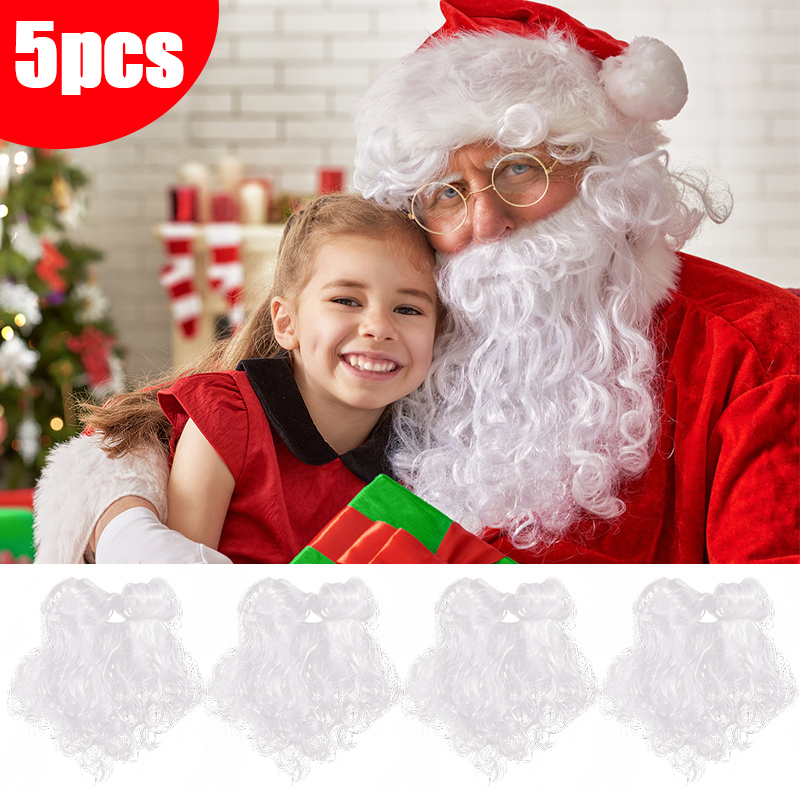Kids Toys Xmas 2025 - Properti Cosplay Natal, kumis putih, Santa